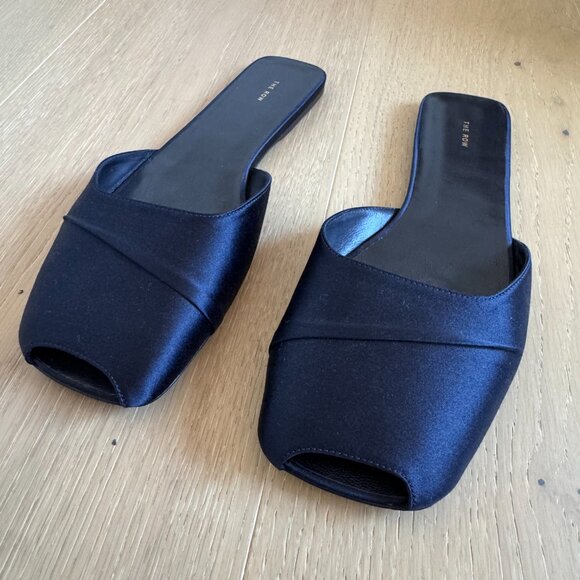 The Row Milla Flats in Navy Satin - EU 38 (equivalent to US 7.5) - Picture 3 of 6